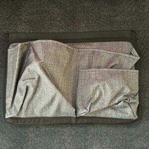 Bedside Organizer in Charcoal Crosshatch